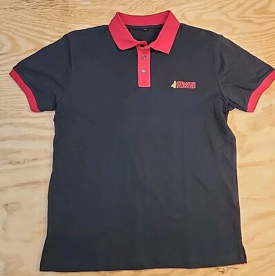 The Famous Grouse Scotch Whiskey Logo Black Cotton Polo Shirt Mens XL