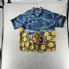 Koko Island Hawaiian Shirt Surf Wooden Van Floral Print Button Up Tropical XXL