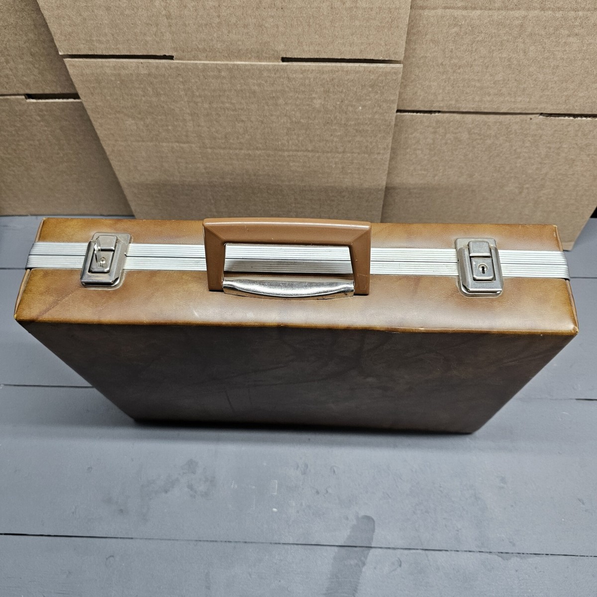Vintage Savoy Light Brown Briefcase Storage Box With No Key | eBay