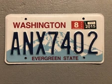 WASHINGTON LICENSE PLATE EVERGREEN 🌲 STATE RANDOM LETTERS/NUMBERS NICE!!