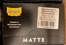 Matte Black Case Display Dragon Shield 10 Packs 100 Standard Size Sleeves