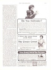 1902 Delineator VTG Clothing Lot Corset Advertising  Eton Cresco Korso Thomson