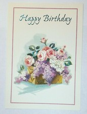 1 Birthday Greeting Card/Envelope Happy Care Love Flowers Family Friend Anyone