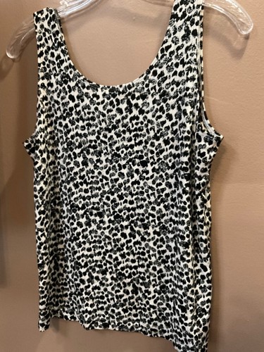 Travelers by Chico's Black Silver cream Sleeveless tank top New 1 - Picture 5 of 5