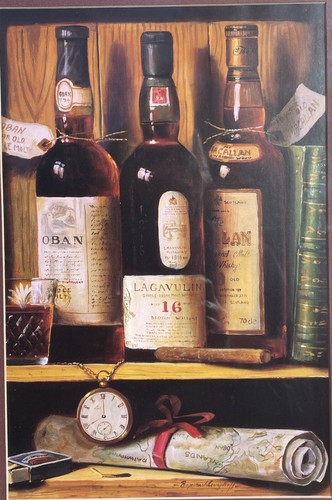 Raymond CAMPBELL Malt Whiskey WINE BOTTLES Matted Wall Art FRAMED PRINTS Lot 3 - Picture 4 of 14