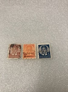 3 Vtg. USED Yugoslavia Stamps, 1935-1936 King Peter II- 1 Din, 1.5 Din, 4 Din.