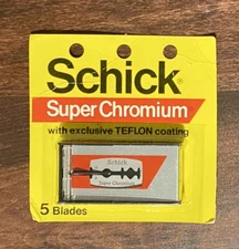 Schick Super Chromium w/exclusive TEFLON coating - 5 Blades - NEW SEALED