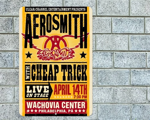 Aerosmith Sign Aluminum Metal 8"x12" Garage Man Cave Rock Concert