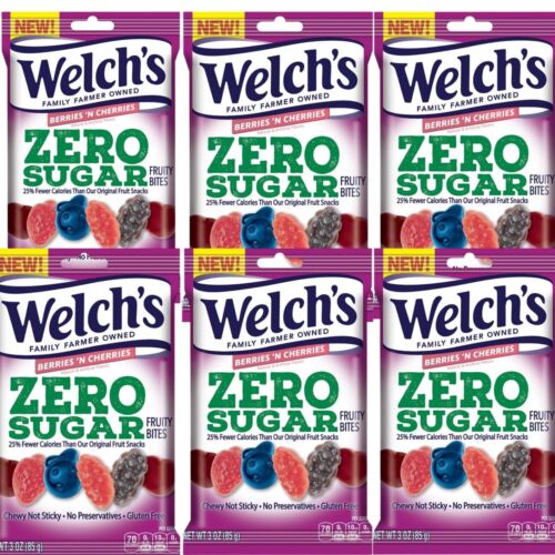 Welch’s Fruit Snacks, Zero Sugar Fruity Bites, 6 PACK