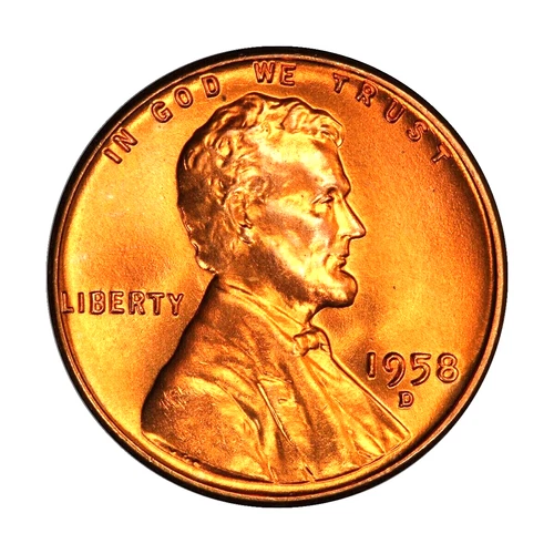 ✅ 1958-D Lincoln Wheat Cent GEM BU 1c BRILLIANT UNCIRCULATED From OBW Roll
