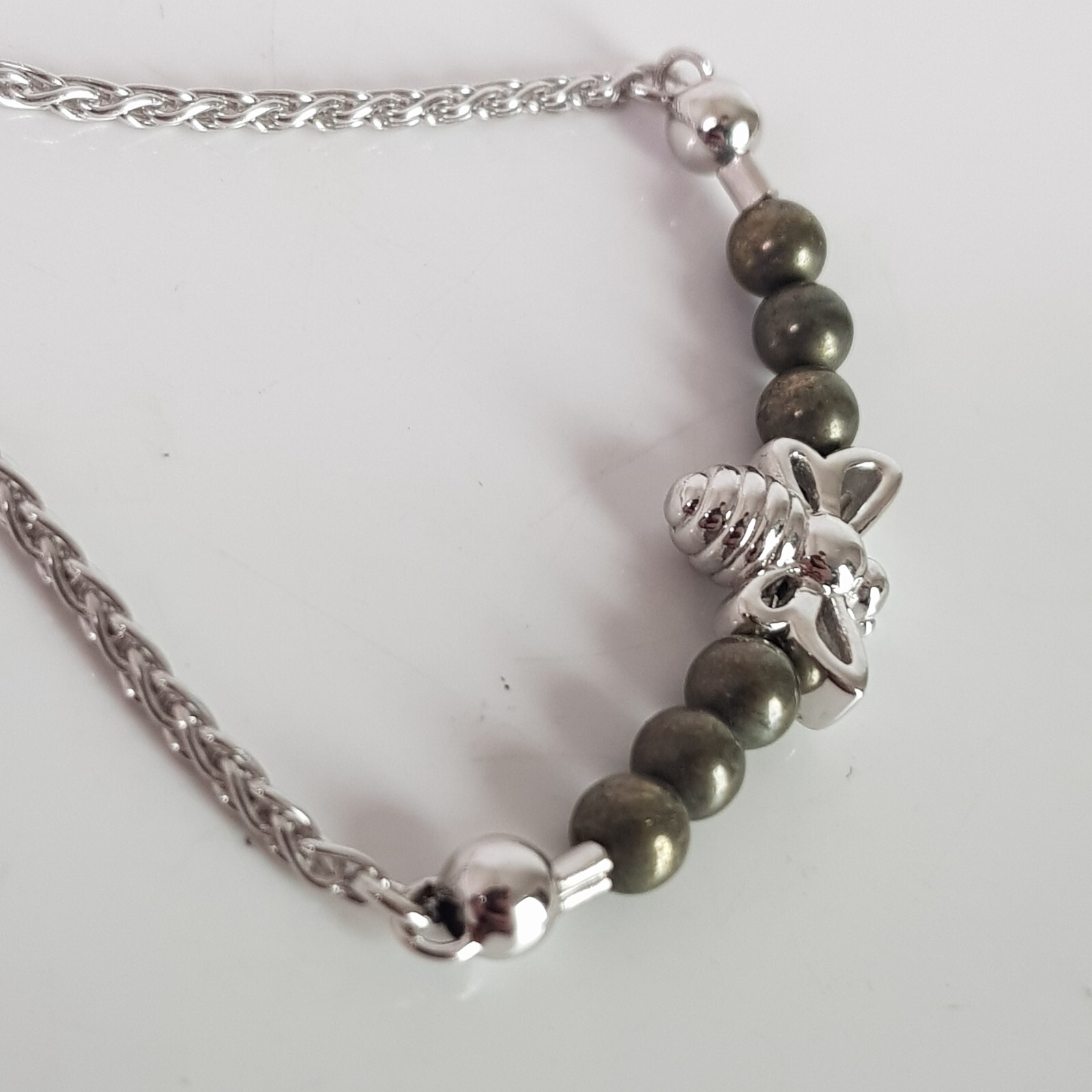 Hematite Crystal Bee Bracelet Solid Sterling Silv… - image 7