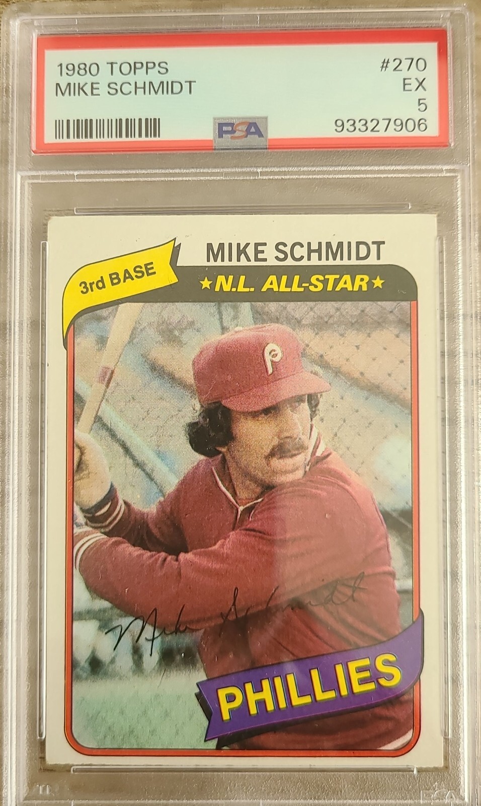 1980 Topps #270 Mike Schmidt Philadelphia Phillies HOF PSA 5 EX