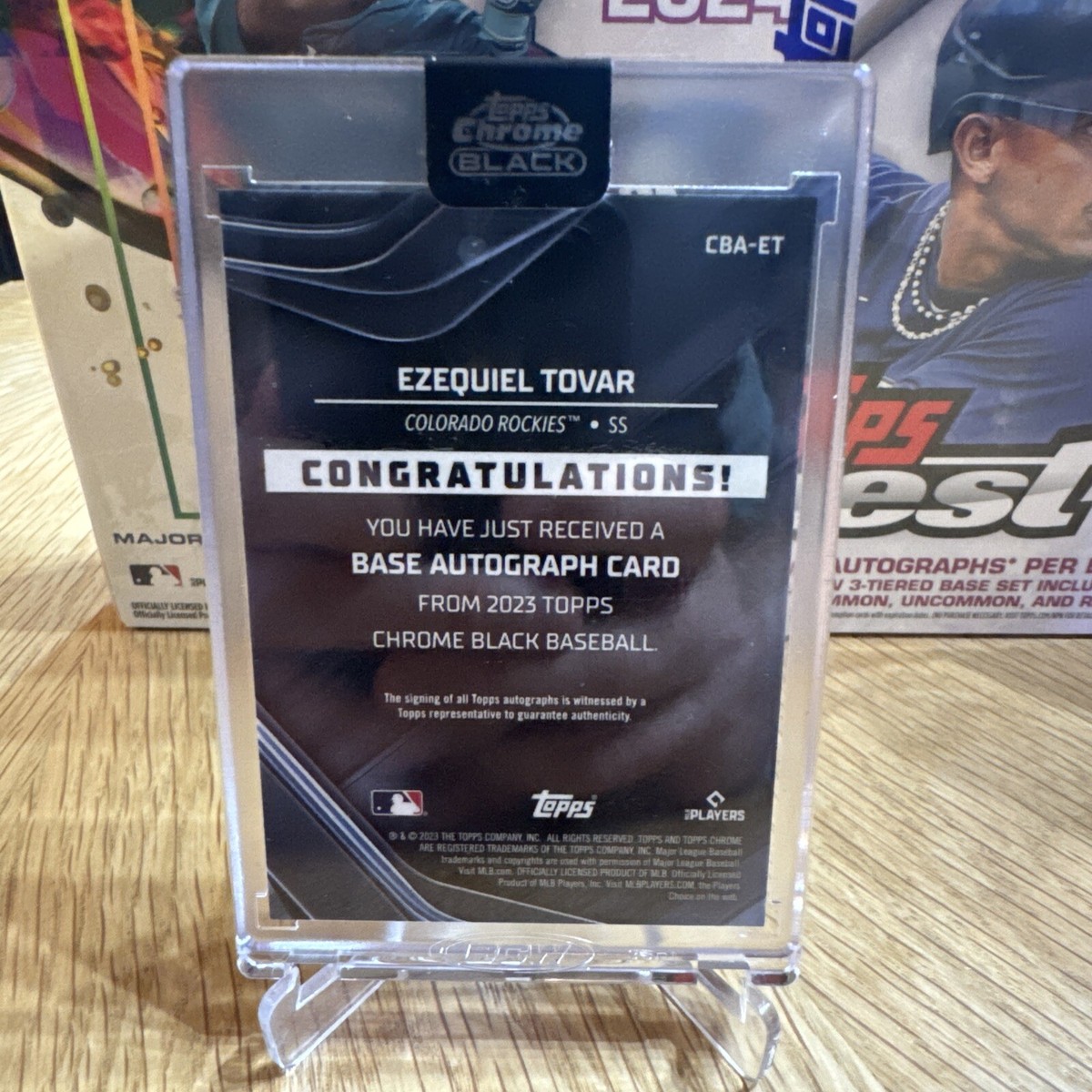 2023 Topps Chrome Black #CBA-ET Autograph Ezequiel Tovar Colorado 