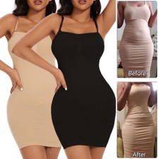 Strapless Shapewear Full Slips Women Full Body Shaper Belly Control Slim Dress