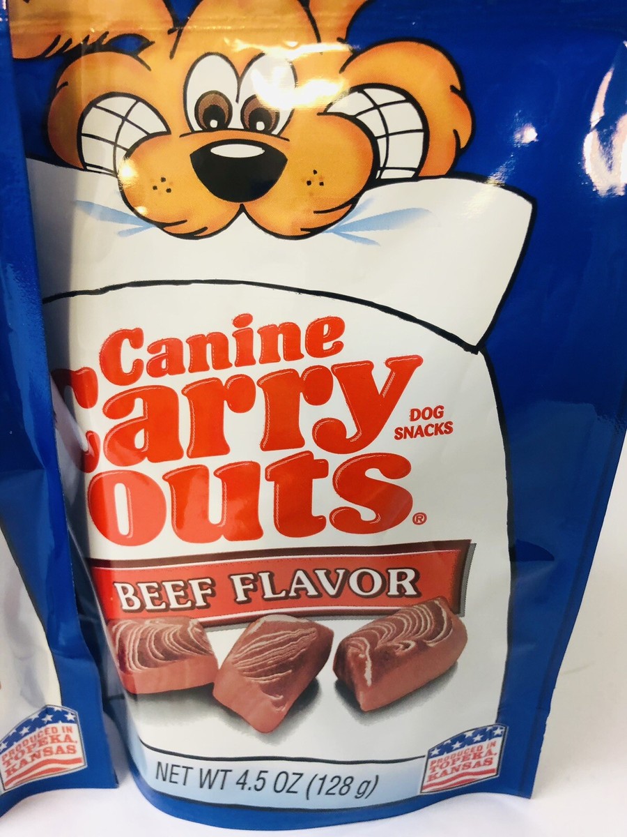 Canine Carry Outs Dog Snacks 4.7 oz. 4 Packs Of Different Flavors