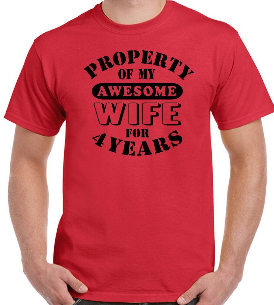 Lustiges T-Shirt "4. Hochzeitstag - Meine Tolle Frau" - Geschenk Für Ehemann