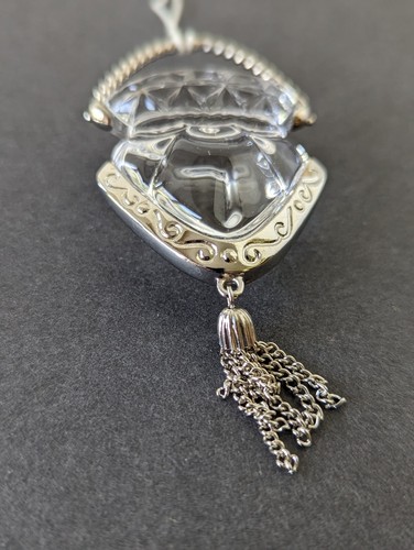 EUC Vintage Lenox Pave Juwelen Mini Fransen Handtasche Geldbörse Kristall & Silberton - Bild 5 von 6
