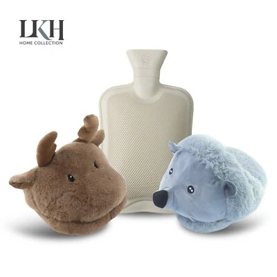 LKH HOME COLLECTION Hot Water Bottle Foot Warmer with Cover- 2L Plush Foot Muff Snug Feet Faux Fur