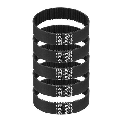 122mm GT-2 Timing Belt, 5pcs 10mm Width 2mm Pitch 3D Printing Closed Loop, Black