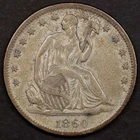 1860-S 50c Seated Liberty Half Dollar - XF