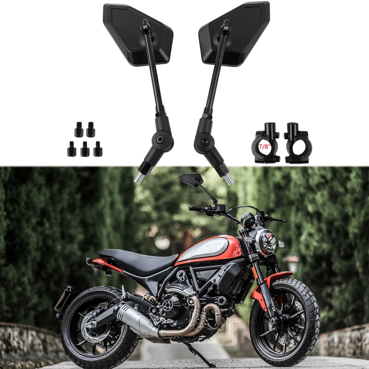 Motorcycle & Scooter Mirror Assemblies for Ducati Scrambler for
