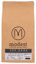 MODEST COFFEE ROASTERS COFFEE DARK SINGLE ORIGIN 12 OZ