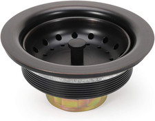 3-1/2 Inch Kitchen Sink Drain ORB Assembly with Strainer Basket/Stopper, All Sta
