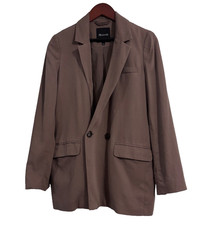 Madewell Women's Blazer Light Brown/Taupe in Size Medium Pleated Back w/ Pockets