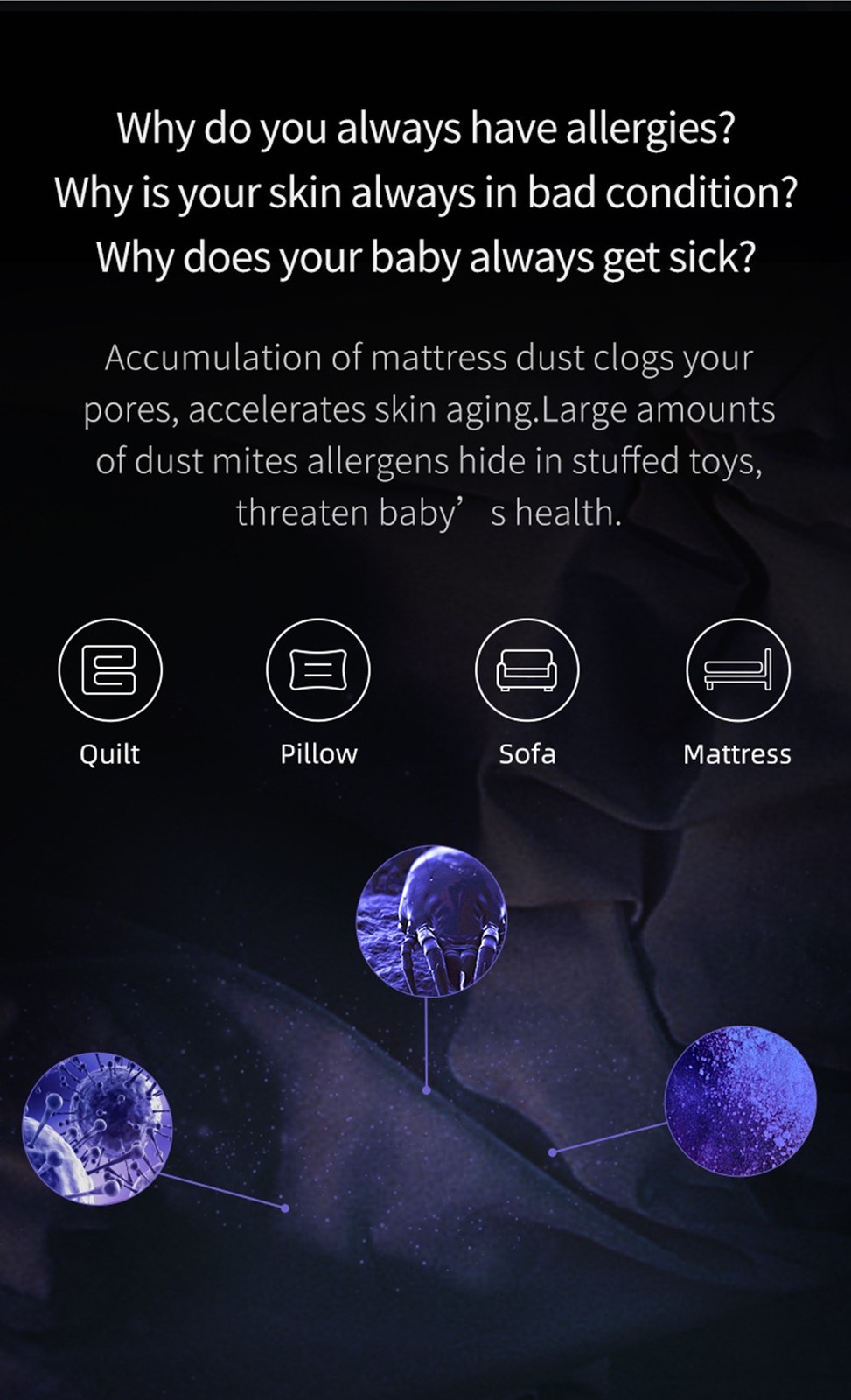 Jimmy JV35 Mattress Vacuum Cleaner 480W Bed Mite Vacuum Cleaner With UV-C+60°C