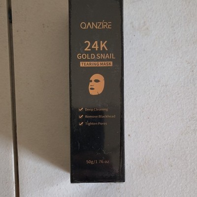 QANZIRE 24K Gold Snail Tearing Mask 50g Deep Cleaning Blackhead Tighten Pores