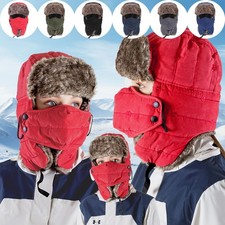 Warm Winter Hat for Ushanka Russian Ski Hunting Hat with Earflaps Windproof Mask