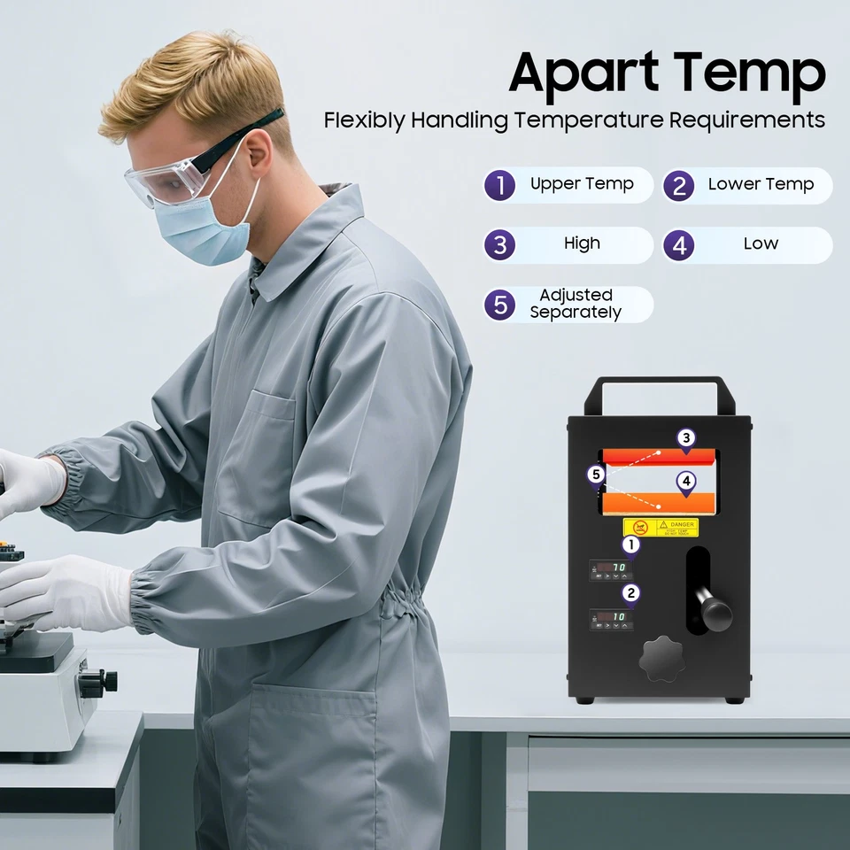 Prensa de calor hidráulica manual de 4 toneladas con placas térmicas dobles para estampado de aceite vegetal Foto 4 de 4