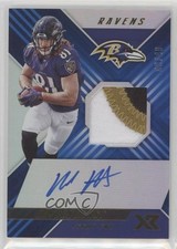 2018 Panini XR Rookie Swatch Auto Blue 9/49 Hayden Hurst #RSA8 Auto fl4