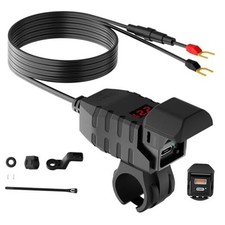 Motorcycle USB Charger, Dual USB Type C 30W PD  QC 3.0 Motorcycle Phone