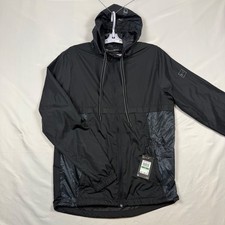 Under Armour Mens Medium Jacket Hooded Lightweight HeatGear Windbreaker Black
