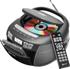 KLIM CD  Cassette Tape Player, Stereo Boombox, AM/FM Portable Radio, Bluetooth