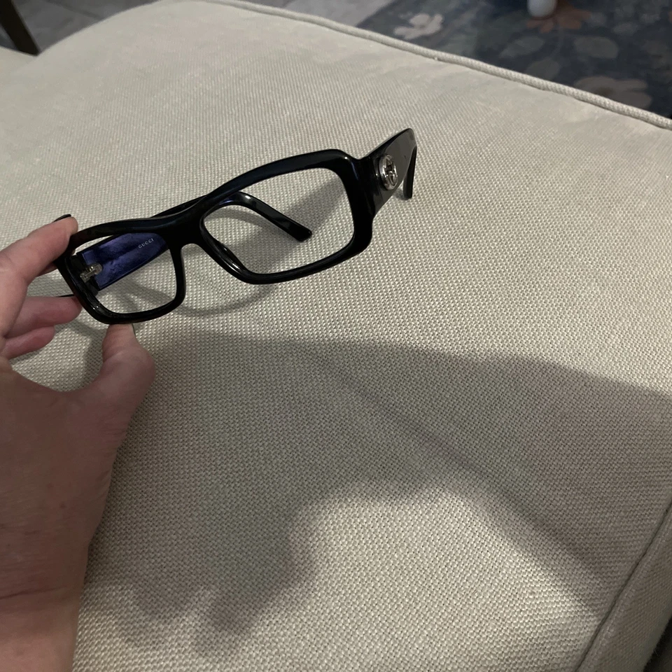 Gucci Black Eyeglasse Frames With Silver Logo For Frames Only - Image 3 of 3