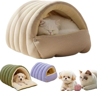 Winter Warm Cat Puppy Nest Bed Condo Pet Cozy Sleeping Igloo Cave House Washable