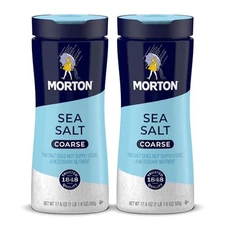 Morton Table Salt and Coarse Sea Salt Pack 2 Iodized All Purpose Cooking 17.6oz