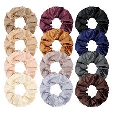 Yuxiaoyu 12pcs Satin Silk Scrunchies for Women 12 Count Pack of 1 , 12color
