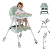 4-in-1 Convertible Portable Adjustable Folding High Chair for Babies  Toddlers