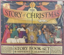 Story of Christmas Story Book Set and Advent Calendar Baby Jesus Wisemen Miracle