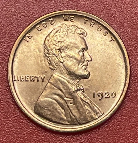 1920 P Lincoln Cent,  Red, Gem Uncirculated.