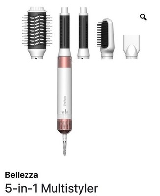 Bellezza 5IN1 Multistyler 1.25in 800W Hair Dryer Rose Gold 4 Heads