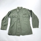 Vintage Vietnam Era U.S. Military Army OG-107 Type 1 Green Cotton Shirt Size Med