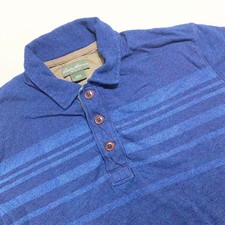 Eddie Bauer Classic Polo Shirt Mens Large Blue 100 cotton outdoor gorpcore