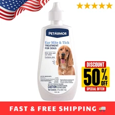 PetArmor Ear Mite Treatment for Dogs, Ear Mite & Tick Medicine, Dog Ear Care 3oz