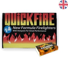 Reliable Quickfire Firelighters - Pack of 14 Wood Cubes for Effortless Ignition 0.79 per lighter