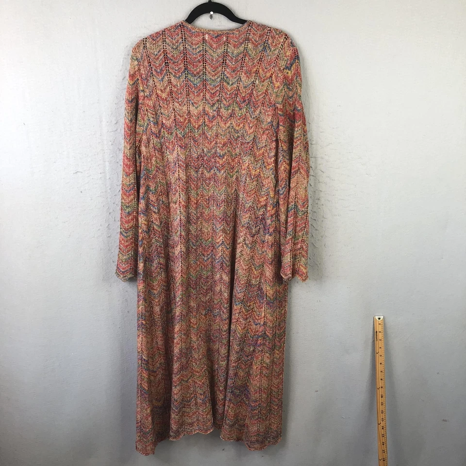 Daisy Fuentes Sweater Womens 2X Open Front Chevron Cardigan Duster WST-3600 - Image 2 of 4