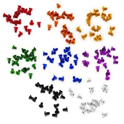 20pcs M3x6mm Countersunk Screws 6063 Aluminum Hex Socket (Anodized Colors)